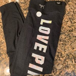 Victoria Secret Pink Bling Leggings L